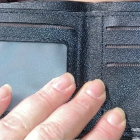 Black Leather faux Wallet. NWT. - Picture 3 of 4